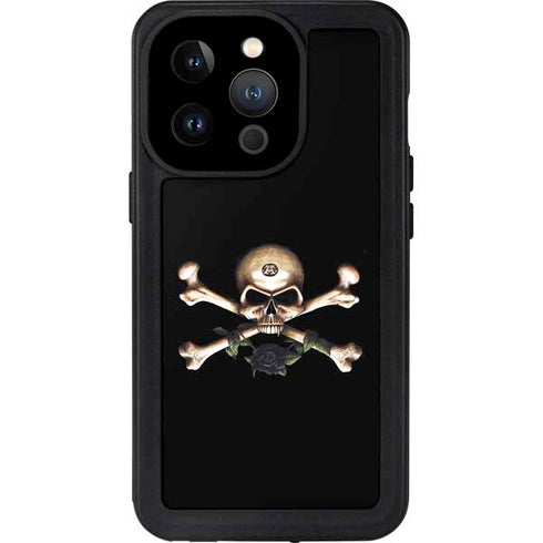 Alchemy Skull and Crossbones iPhone 15 Pro Waterproof Case